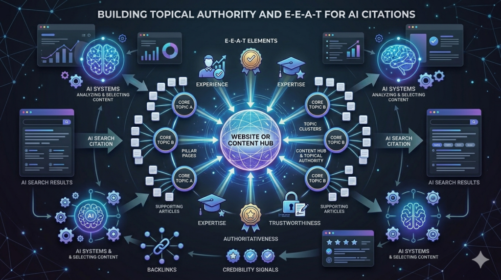 Building Topical Authority and E-E-A-T for AI Citations